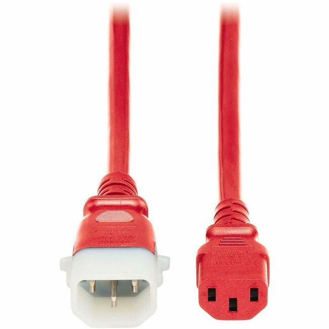Eaton P005-E04-ARD-6 Tripp Lite Series PDU power cords, C13 to P-Lock C14, 4 ft, heavy-duty red electrical cords, 6-pack