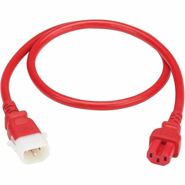Eaton P018-E03-ARD-6 Tripp Lite Series PDU power cords, C15 to P-Lock C14, heavy-duty 3 ft red cables, 6-pack