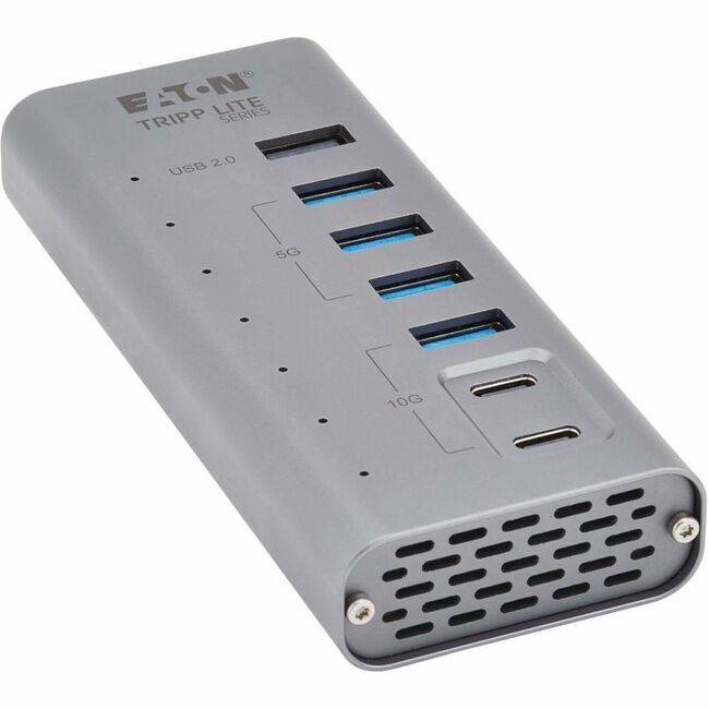 Eaton U360-007-5A2C Tripp Lite 7-port USB-C hub with 5 USB-A and 2 USB-C ports, gray, supporting USB 3.2 Gen 1 and 2.