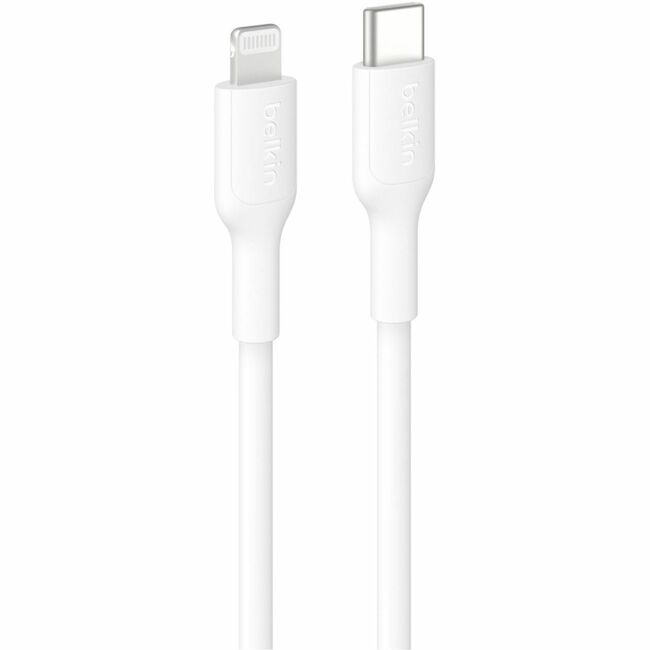 Belkin International INC CAA021FQ1MWH Belkin USB-C Cable with Lightning Connector, 3.3ft/1m, White