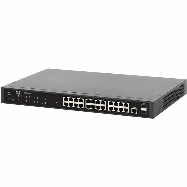 Eaton NGS24C2-1 Tripp Lite 24-port managed Gigabit Ethernet switch with Layer 2 features, 2 SFP ports, rack or desktop installation