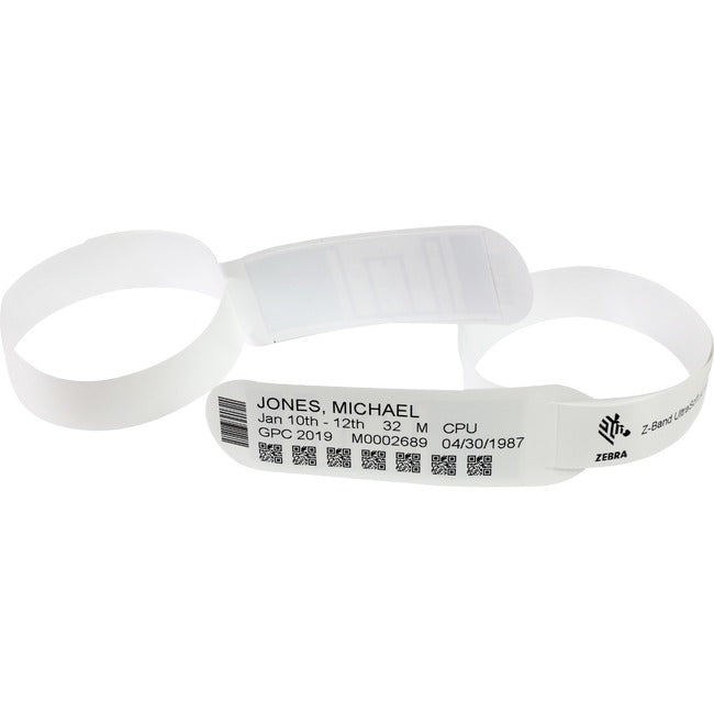 Strategic Sourcing-zebra 10015355K Zebra Z-Band UltraSoft Wristband Cartridge Kit (White)