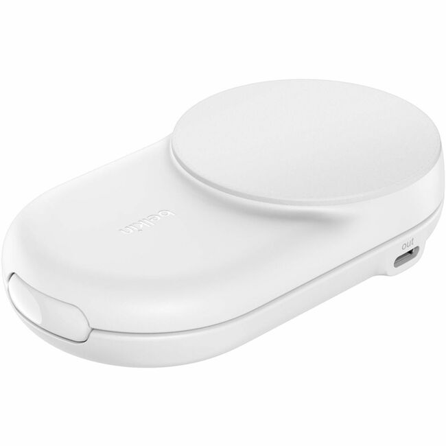 Belkin International INC WIZ039TTWH Belkin 25W 2-in-1 Wireless Foldable Magnetic Qi2 Charging Pad for Smartphones & Airpods - USB-C Port - White