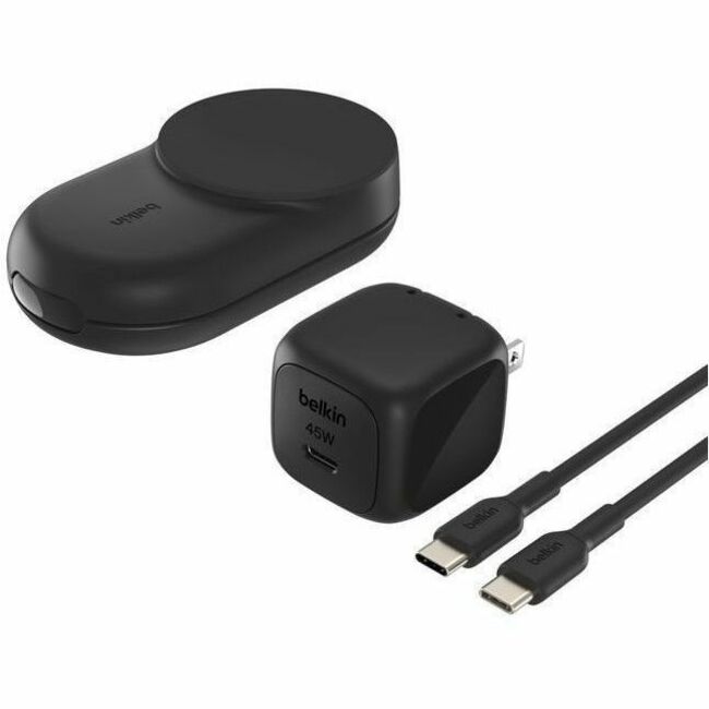 Belkin International INC WIZ037TTBK Belkin 25W 3-in-1 Wireless Foldable Magnetic Qi2 Charging Pad for Smartphone, Airpods, Smartwatch - Black