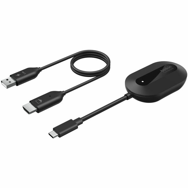Belkin International INC AVC024DQBK Belkin ConnectAir Wireless HDMI Video Adapter - USB-C Transmitter w/ USB-A to HDMI Receiver - AV Extender - Black