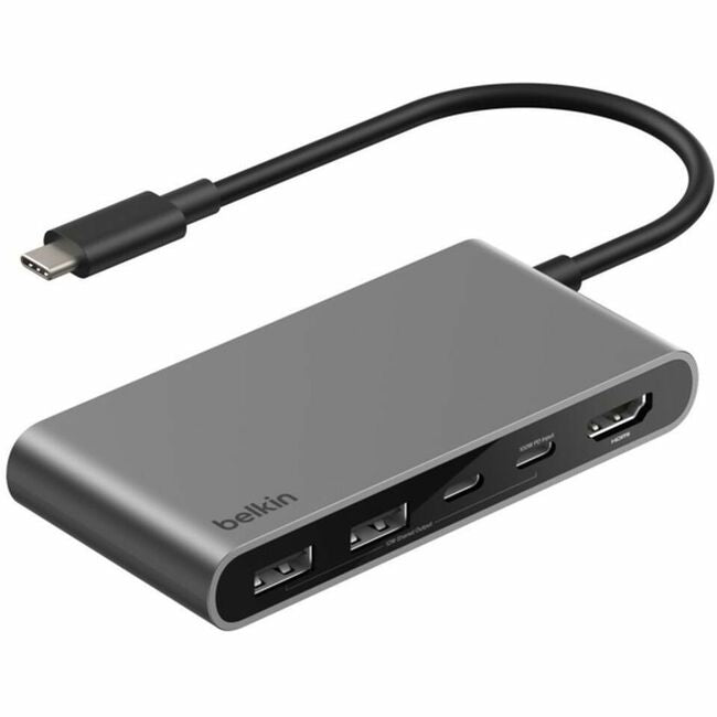Belkin International INC AVC022FQSGY Belkin 5-Port USB-C Hub - USB-C to 2xUSB-A, 2xUSB-C, 1x4K HDMI - Docking Station - Black