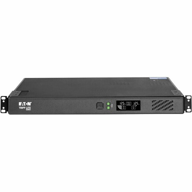 Eaton Tripp Lite BC1000RT1ULNC 1000VA rack/tower UPS unit with display panel and power outlets for reliable backup power.