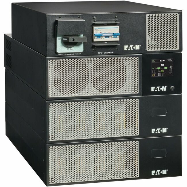 Eaton 93PX13KHW 13kW industrial 3-phase UPS with hardwired input/output and Network-M3 card, shown in a data center setting.