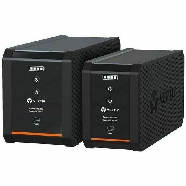 Vertiv PSA6E-1500LVT PowerUPS 200 Essential PSA6E-1500LVT, 1500VA/850W, AVR, User-Replaceable Batteries, Battery Backup, 8 NEMA Outlets, Three-Year Warranty
