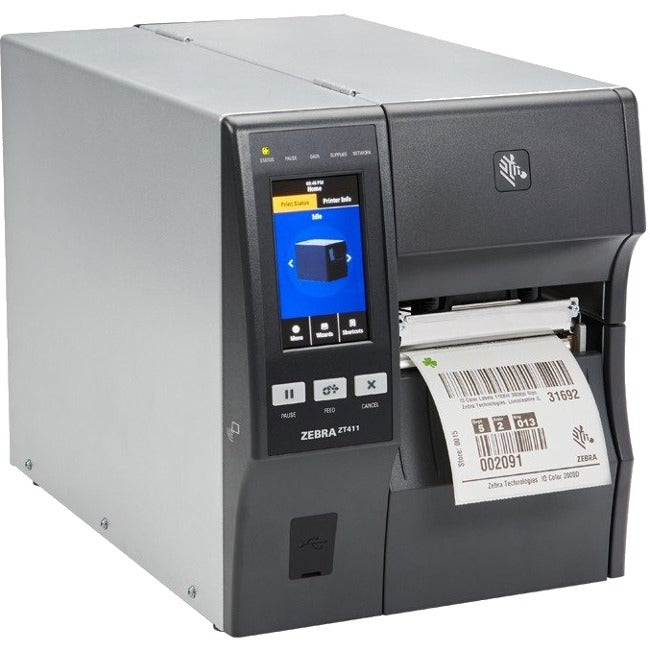 Strategic Sourcing-zebra ZT41143-T0100A0Z Zebra ZT411 Industrial Direct Thermal/Thermal Transfer Printer - Label Print - USB - Serial - Bluetooth