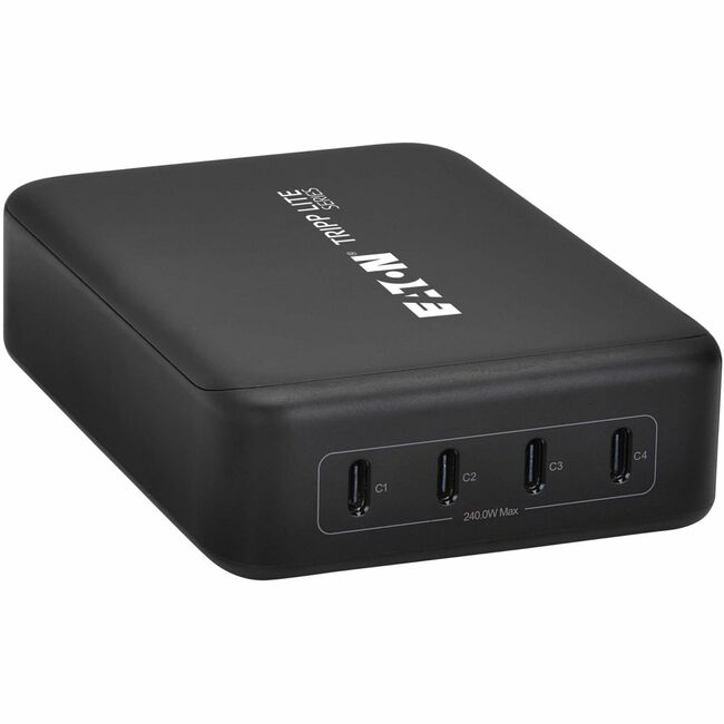 Eaton U280-004-240C4 Tripp Lite 240W charging station with multiple power outlets and compact design.
