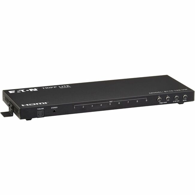 Eaton B119-1X9-VW HDMI splitter from Tripp Lite series showing multiple HDMI output ports on a black device