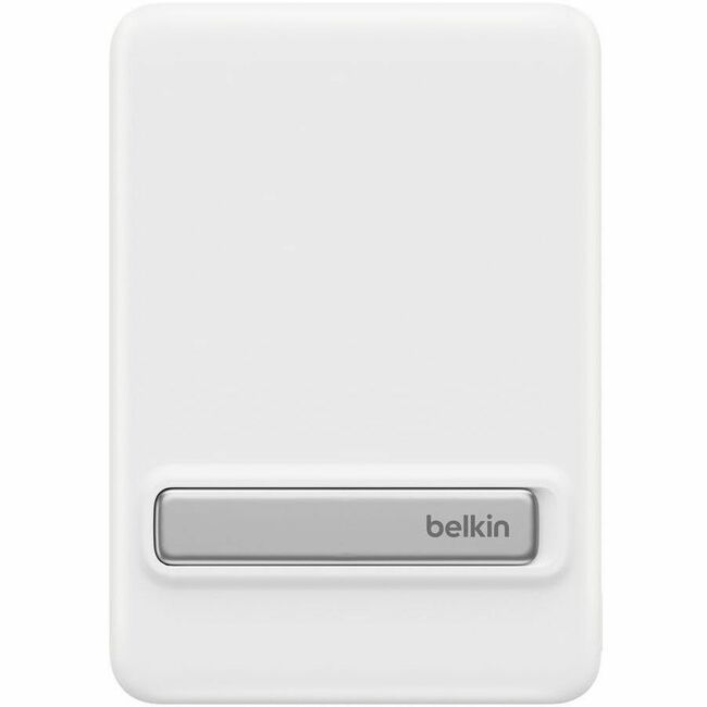 Belkin International INC BPD011FQWH Belkin BoostCharge Slim Magnetic Power Bank 5K with Qi2, White, Kickstand