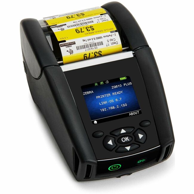 Strategic Sourcing-zebra ZQ61-HUXA004-00 Zebra ZQ610 Plus Healthcare, Retail, Manufacturing, Warehouse, Transportation & Logistic, Mobile Direct Thermal Printer - Monochrome - Label/Receipt Print - Fast Ethernet - USB - USB Host - Bluetooth 4.2 - IEE