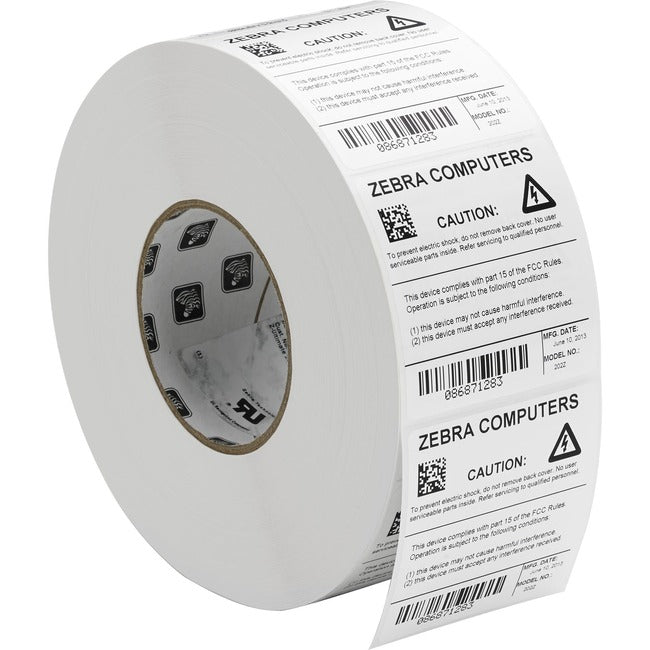 Strategic Sourcing-zebra 18939 Zebra Label Polyester 3 x 1in Thermal Transfer Zebra Z-Ultimate 3000T White 1 in core