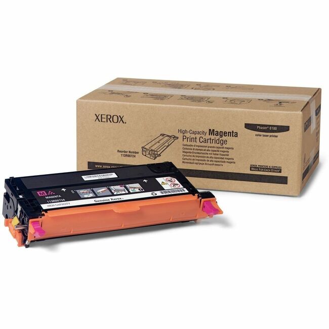 Xerox 113R00724 Genuine Phaser™ 6180/6180MFP Magenta High capacity Toner Cartridge (6000 Pages) - 113R00724
