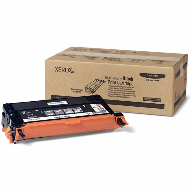 Xerox 113R00726 Genuine Phaser™ 6180/6180MFP Black High capacity Toner Cartridge (8000 Pages) - 113R00726
