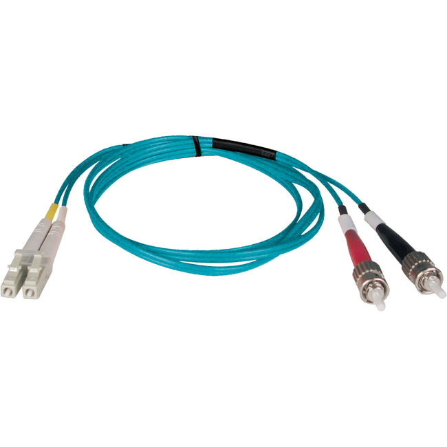 Eaton N818-03M Tripp Lite Series 10Gb Duplex Multimode 50/125 OM3 LSZH Fiber Patch Cable (LC/ST) - Aqua, 3M (10 ft.)