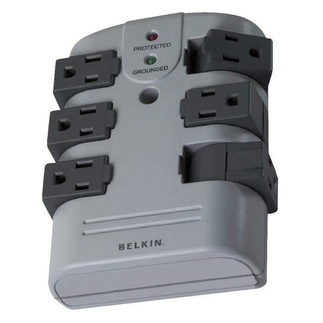 Belkin International INC BP106000 Belkin 6 Outlet Pivot Plug Surge Protector - Wall Mounted - 1080 Joules