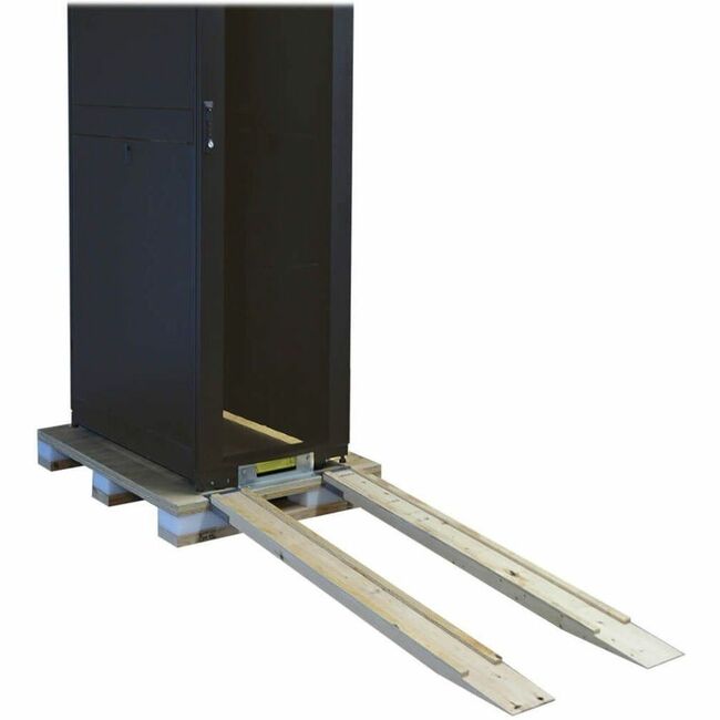 Eaton Tripp Lite Series 42U SmartRack standard-depth enclosure cabinet with doors, side panels, and shock pallet shipping.