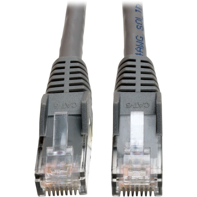 Eaton N201-050-GY-P Tripp Lite by Eaton Cat6 Gigabit Snagless Molded Plenum-Rated (UTP) Ethernet Cable (RJ45 M/M) PoE Gray 50 ft. (15.24 m)