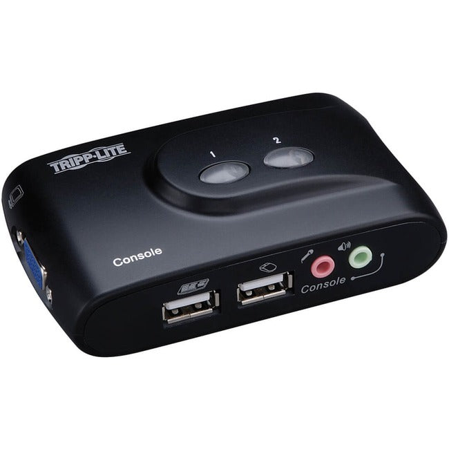Eaton B004-VUA2-K-R Tripp Lite by Eaton 2-Port Desktop Compact USB KVM Switch with Audio & Cable Kit