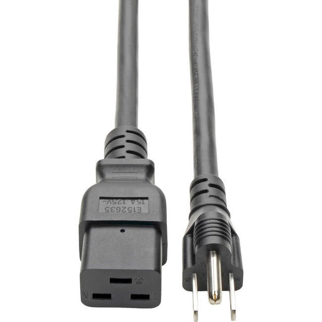 Eaton P034-010 Tripp Lite by Eaton Computer Power Cord C19 to NEMA 5-15P - Heavy-Duty 15A 125V 14 AWG 10 ft. (3.05 m) Black