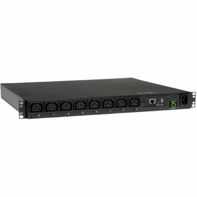 Eaton Tripp Lite PDU 2.5kW single-phase 208/230V switched rack-mount with 8 C13 outlets and 2m C14 input cord