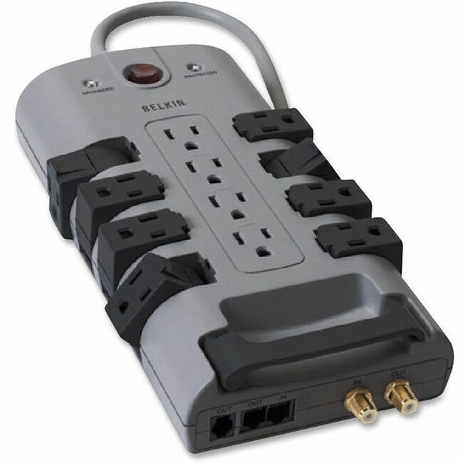 Belkin International INC BP112230-08 Belkin 12-Outlet Pivot-Plug Surge Protectors - 8 foot Cable - 4320 Joules