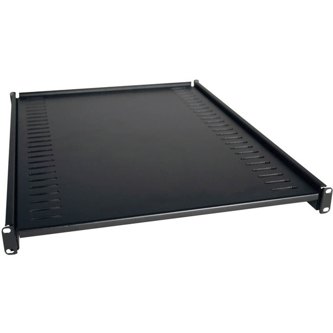 Eaton Tripp Lite SmartRack heavy-duty fixed rack shelf with 26-inch depth, supporting up to 250 lbs capacity.
