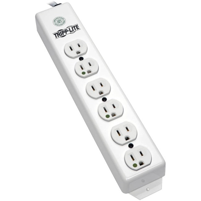 Eaton PS-602-HG Tripp Lite medical-grade power strip with 6 hospital-grade outlets, antimicrobial cord, and 1.5 ft. length.