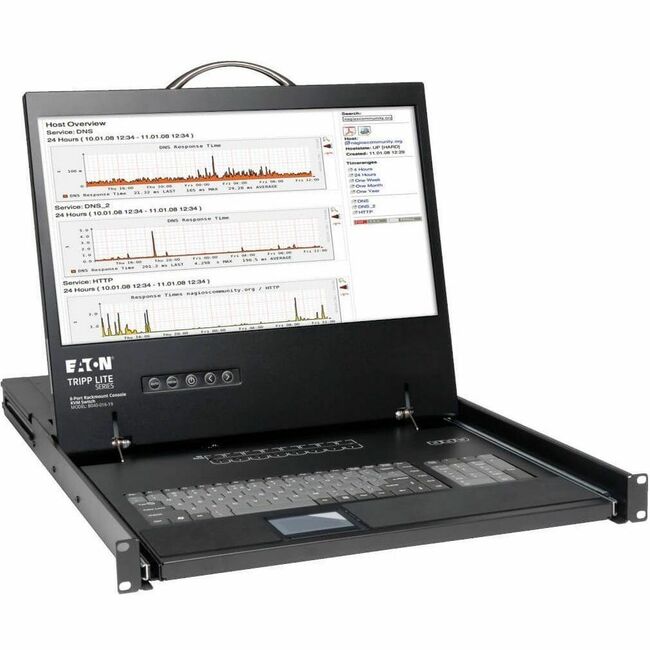 Eaton B040-008-19 Tripp Lite by Eaton NetController 8-Port 1U Rack-Mount Console KVM Switch with 19-in. LCD