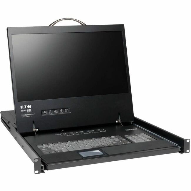 Eaton Tripp Lite 16-port 1U rack-mount KVM switch with 19-inch LCD monitor for server management