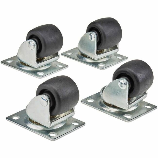 Eaton SRCASTER caster kit with four wheels for rack enclosure cabinets, supports up to 2200 lbs, mobile rolling caster wheels.
