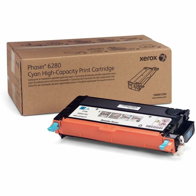 Xerox 106R01392 Genuine Phaser™ 6280 Cyan High capacity Toner Cartridge (5900 Pages) - 106R01392
