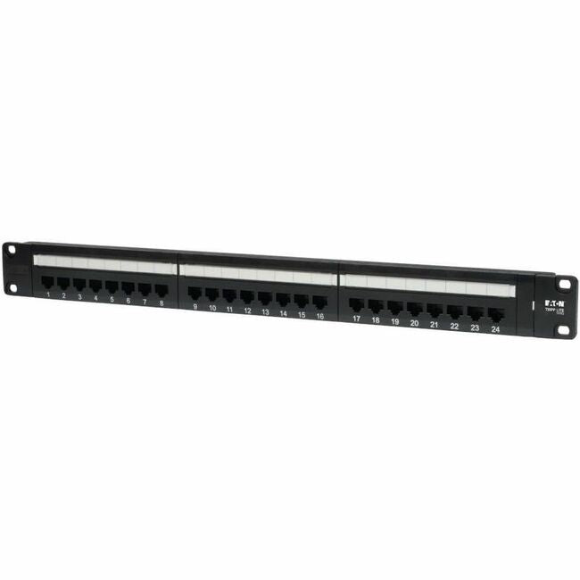 Eaton N052-024 Tripp Lite by Eaton 24-Port 1U Rack-Mount Cat5e 110 Patch Panel 568B RJ45 Ethernet TAA