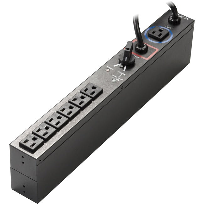 Eaton EHBPL2000R-PDU1U rack PDU with hot-swappable modules, 2U size, 110-125V, 16A, 5-20P and 6 outlets, mounted in server rack