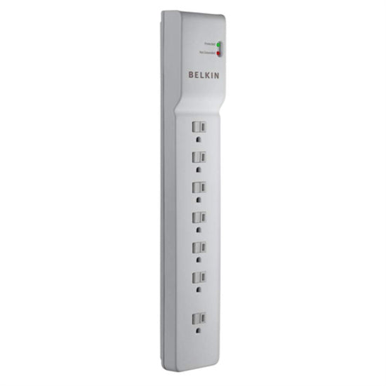 Belkin International INC BE107000-06-CM Belkin 7 Outlet Power Strip Surge Protector with 6ft Power Cord - 2160 Joules - White