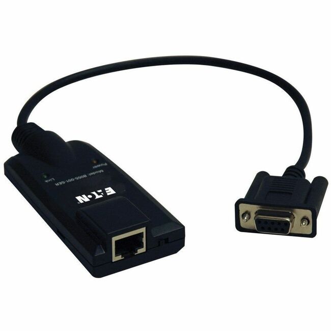 Eaton Tripp Lite Series NetDirector serial server interface unit connector cable, TAA compliant, with visible ports and connectors.