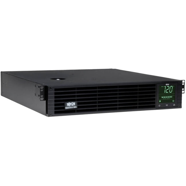 Eaton Tripp Lite SmartPro UPS 120V 2.2kVA line-interactive sine wave with LCD display and network card options, 2U rackmount.