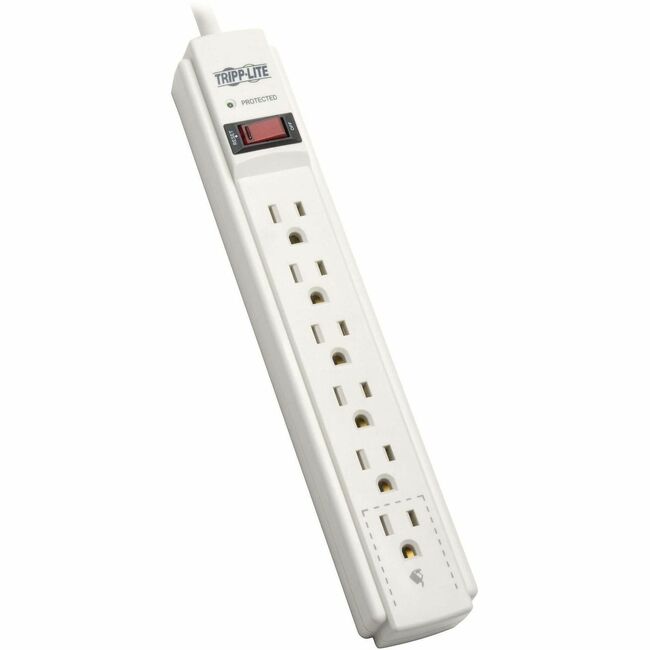 Eaton TLP606TAA Tripp Lite Series Protect It! 6-Outlet Surge Protector, 6 ft. (1.83 m) Cord, 790 Joules, Diagnostic LED, TAA