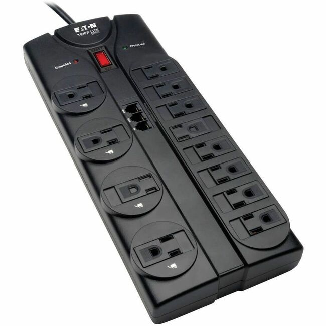 Eaton TLP1208TEL Tripp Lite by Eaton Protect It! 12-Outlet Surge Protector 8 ft. (2.43 m) Cord 2160 Joules Tel/Modem Protection