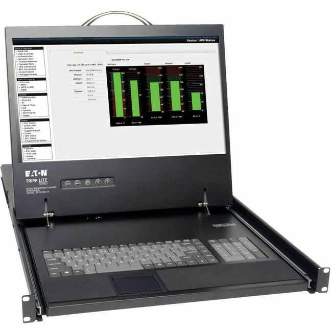 Eaton B070-008-19 Tripp Lite by Eaton NetCommander 8-Port Cat5 1U Rack-Mount Console KVM Switch with 19-in. LCD