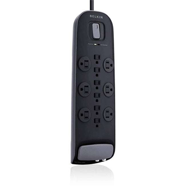 Belkin International INC BV112230-08-BLK Belkin 12 Outlet Surge Protector with 8ft Power Cord - 3996 J - RJ-11 2X output lines, 1X input line
