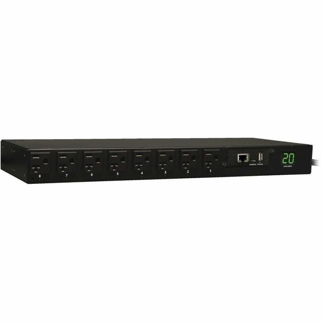 Eaton Tripp Lite PDU with 120V outlets, 1.9kW single-phase switched PDU, 12 ft cord, rack-mount, TAA compliant