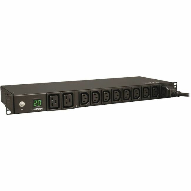 Eaton PDUMH20HV PDU with 8 C13, 2 C19 outlets, 12 ft cord, rack-mount design, local metered 208/230V power distribution