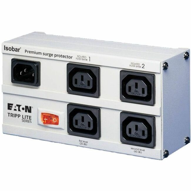 Eaton EURO-4 Tripp Lite by Eaton Isobar 4-Outlet 230V Surge Protector Detachable 6 ft. (1.83 m) Cord 680 Joules Metal Housing