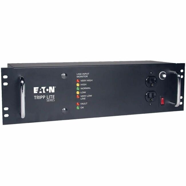 Eaton LCR2400 Tripp Lite 2400W 120V rack-mount power conditioner with 14 outlets, AVR, surge protection, and automatic voltage regulation