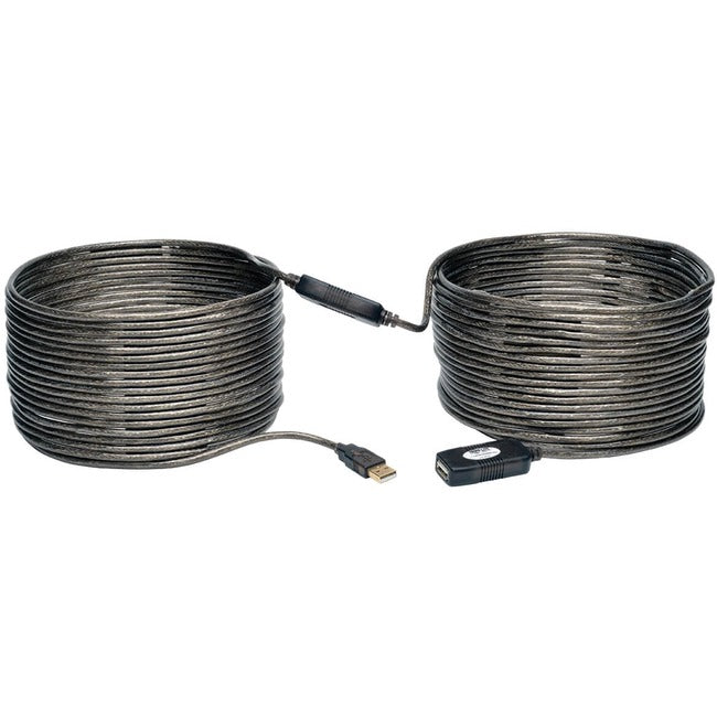 Eaton Tripp Lite 20M USB 2.0 Hi-Speed extension cable with USB-A male to female connectors, 65ft length.