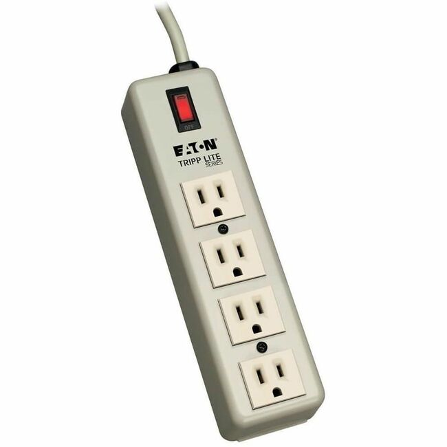 Eaton 4SPDX Tripp Lite Series Industrial Power Strip, 4-Outlet, 6 ft. (1.8 m) Cord, 5-15P, Lighted On/Off Switch